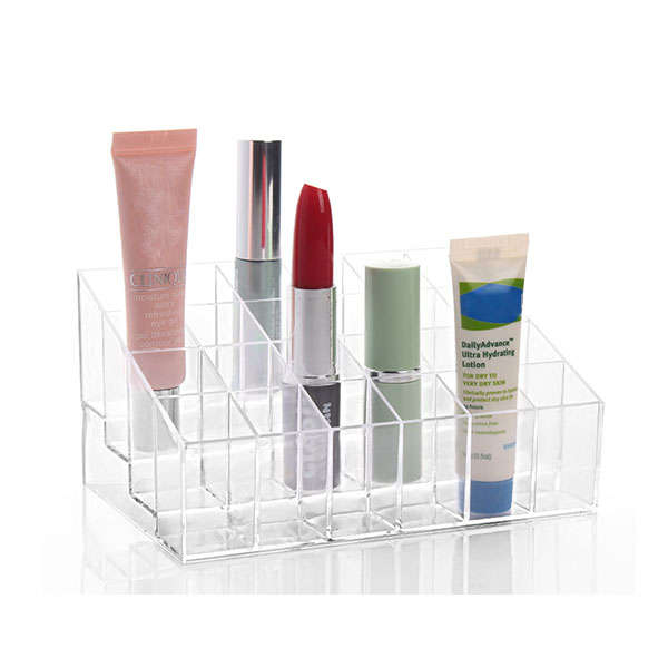 24 Lipstick Holder Display Stand Clear Acrylic Makeup Organizer Sundry Transpar