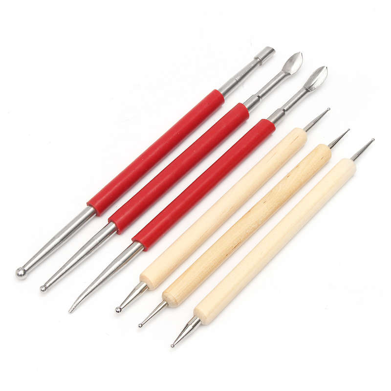 6Pcs Leather Craft Modelling Spoon Carving Stylus Tool Set