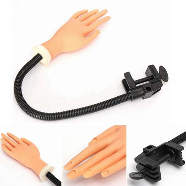 Flexible Soft Nail Practice Trainer Hand Tool With Holder Stand