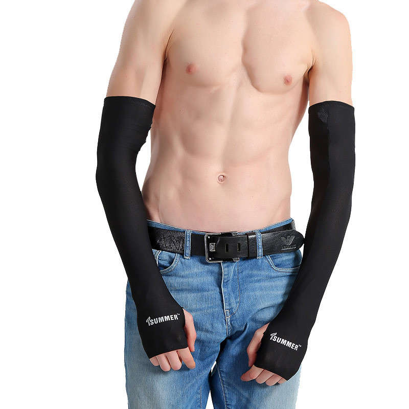 Men Women Anti-UV Arm Cooling Sleeves Glove Half Finger Cuff Fingerless Sleeves