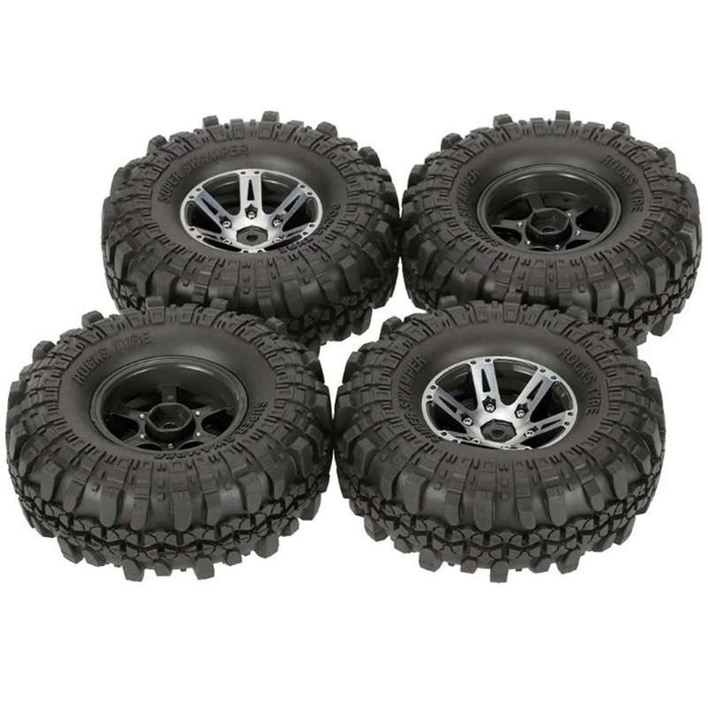 4Pcs AUSTAR AX-4020A 1.9 Inch 110mm 1/10 RC Car Tires with Alloy Hub For D90 SC
