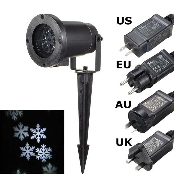 Waterproof Moving White Snowflake Laser Projector Stage Light Christmas Outdoor
