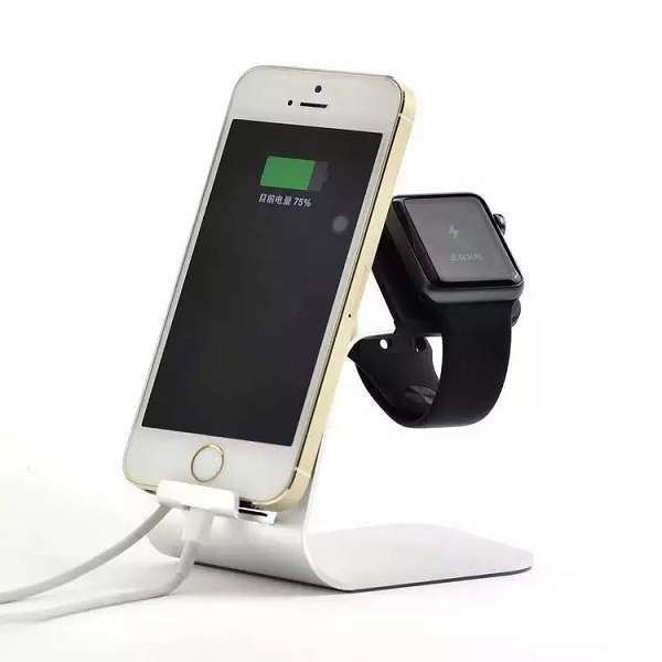 2 in 1 Aluminum Stand Holder for iWatch Samsung Galaxy S6 S7 iPhone 5s 6 6s Plus