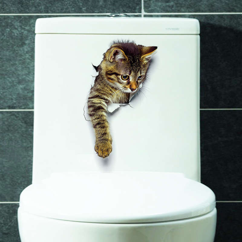 Cute Cat Wall Stickers Living Room Bedroom Decorations Creative 3D Animal Wall