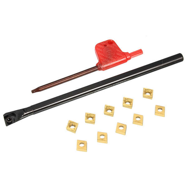 S06K-SCLCR06 Lathe Turning Tool Holder With 10pcs CCMT060204 Carbide Inserts