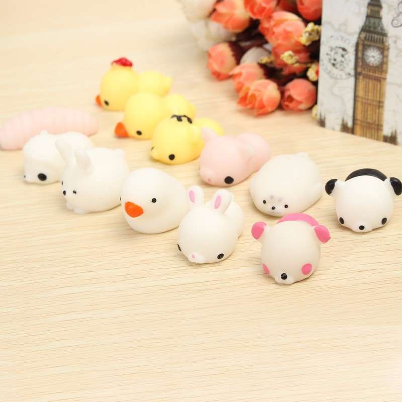 6PCS Chicken Duck Tiger Bear Seal Squeeze Squishy Healing Toy Collection Stress