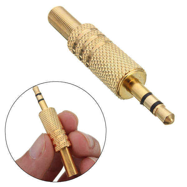 3.5mm Audio Stereo Jack Plug Connector Adapter Replacement Gold Plated