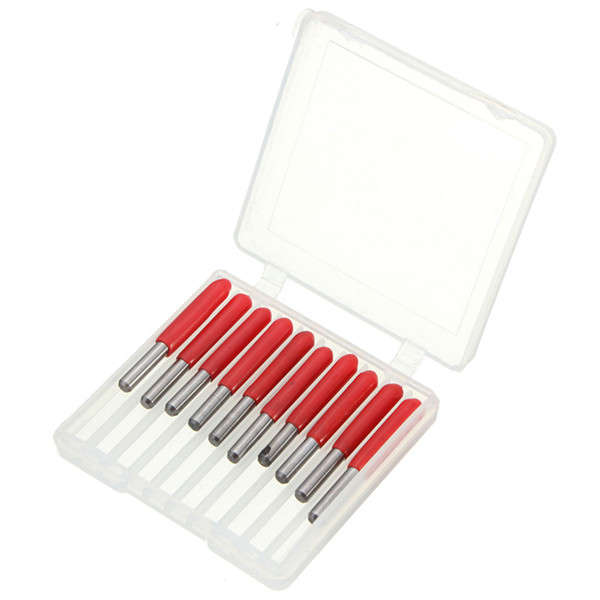 10pcs 0.1mm  30 Degree Carbide PCB Engraving Bits 3.175mm CNC Router Tool