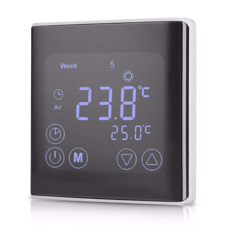 LCD Touch Screen Wall Floor Termostat 85-250V 16A Weekly Programmable Automatic
