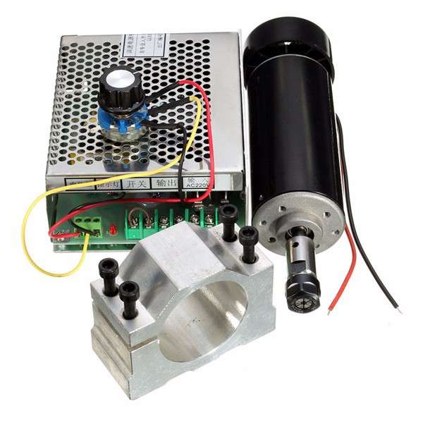 Machifit ER11 Chuck CNC 500W Spindle Motor with 52mm Clamps and Power Supply