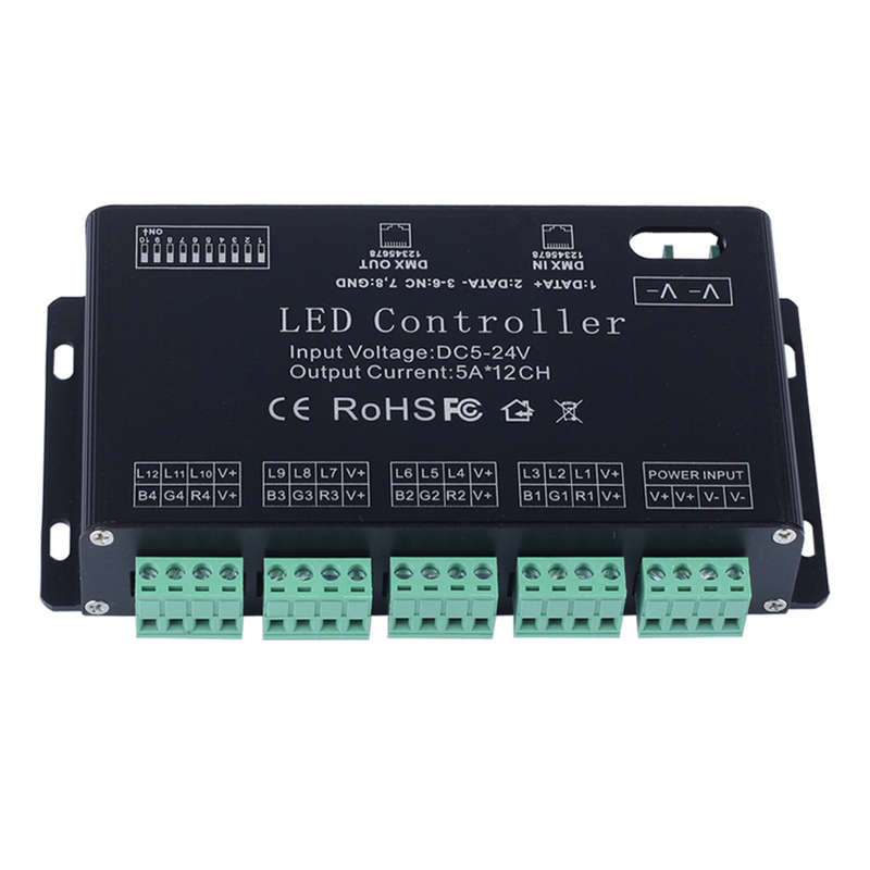 12 Channel RGB DMX 512 LED Controller Decoder Dimmer Driver For LED Strip Modul