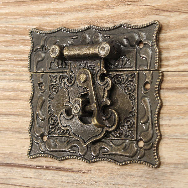 67x58MM Retro Vintage Latch Wooden Box Hasp Pad Chest Lock