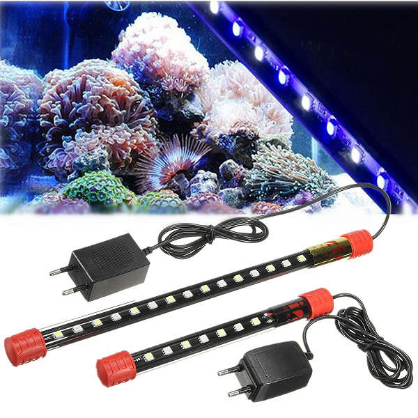 Aquarium Fish Tank LED Light Bar Lamp White and Blue LEDs Pets