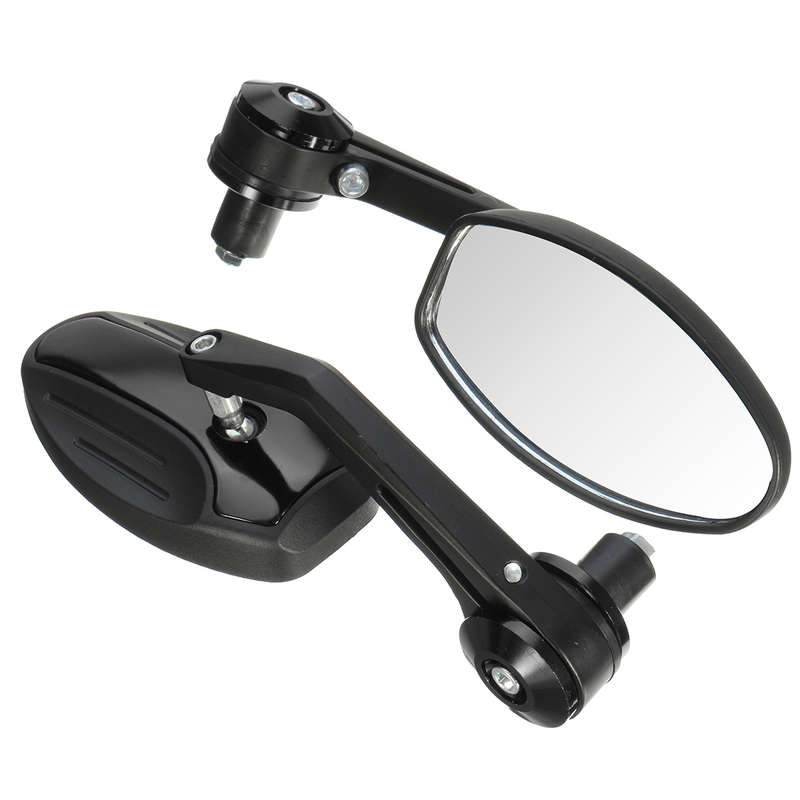 Pair 7/8inch 22mm Handlebar End Rear View Side Mirrors Motorcycle Aluminum Univ