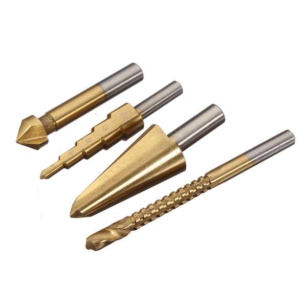 4pcs HSS Contersink Drill/Step Drill/Tapered Cone Drill/Saw Dill