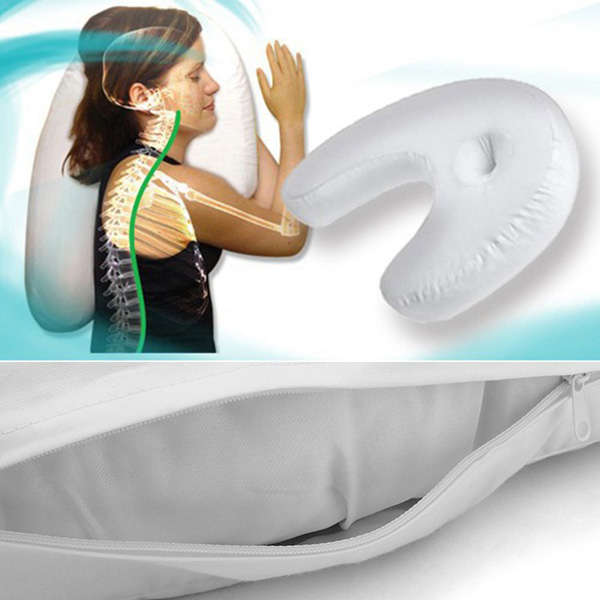 Honana WX-269 U Shape PP Cotton White Pillow Side Sleeper Head Rest Travel Soft