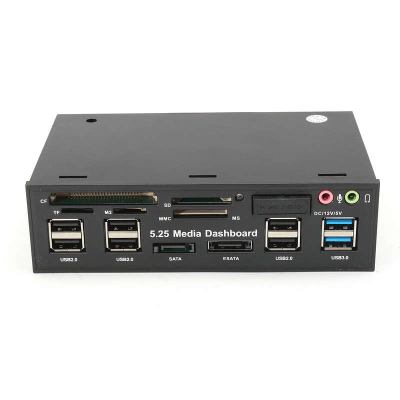 5.25 Inch USB3.0 Multifunctional SD TF Card Reader SATA USB Hub Audio Front Pan