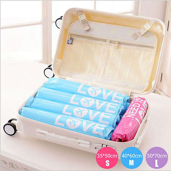 2pcs Travel Vacuum Waterproof Storage Bag Clothes Space Saver Seal Compressed O