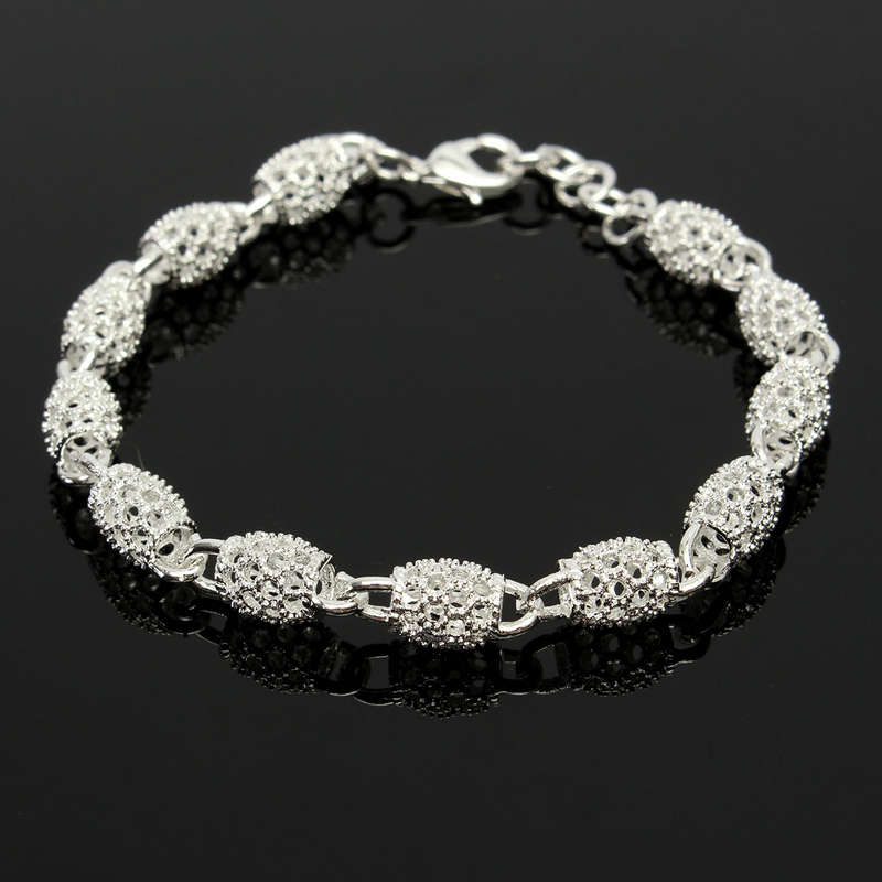 925 Sterling Silver Beads Charm Chain Bracelets For Women