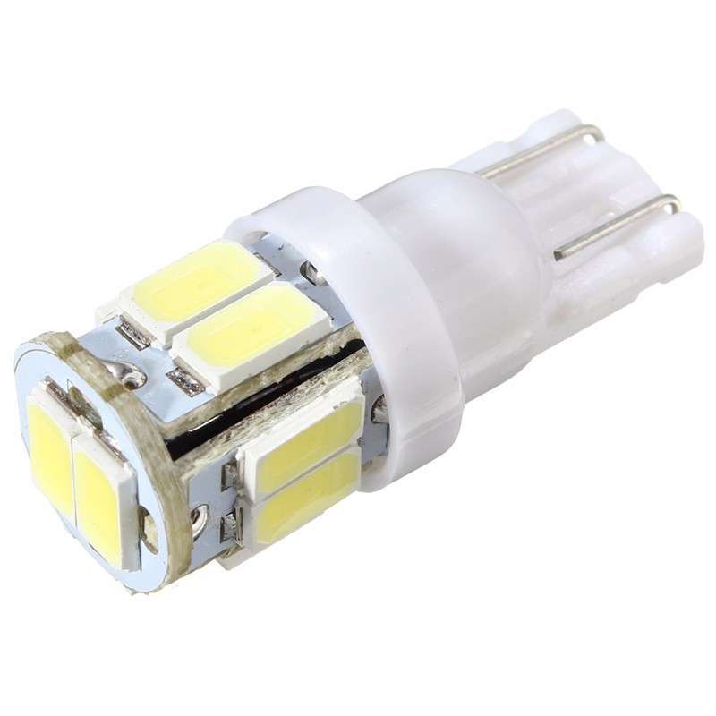 T10 W5W 5630 10 SMD 3W White LED Car Wedge Side License Plate Light Bulb Lamp