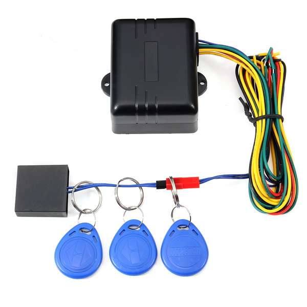 DC 12V¿¿3V Motorcycle Alarm ID Card Lock Anti-thief Sensor Immobilizer Black In