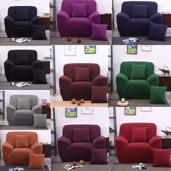 One Seater Solid Colors Textile Spandex Strench Elastic Sofa Couch Cover Furnit