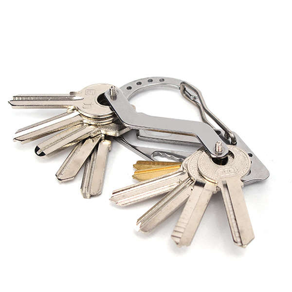 Stainless Steel EDC Multi-function Key Holder Screwdriver Wrench Carabiner For