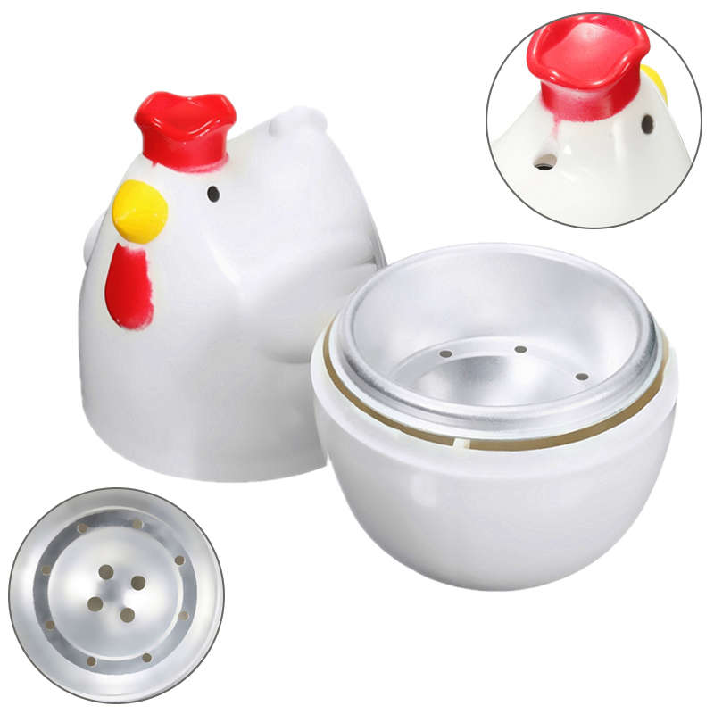 Home Chicken Shaped Microwave 1 Egg Boiler Steamer Cooker Kitchen Cooking Gadge
