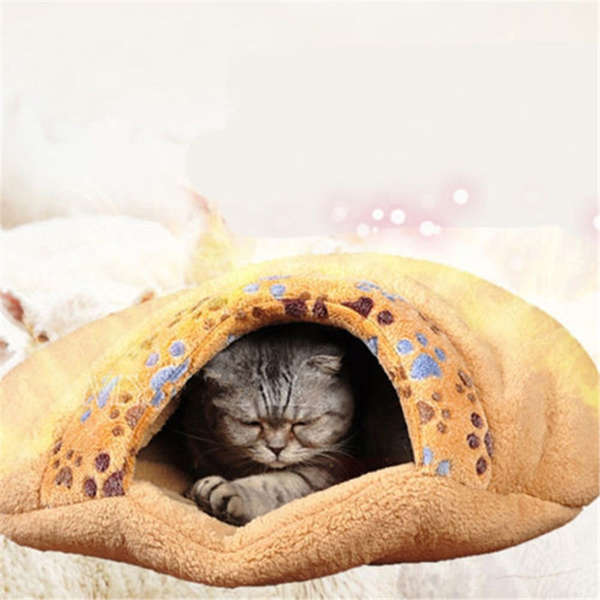 Lovely Warm Cat House Soft Kitten Sleeping Bag Cute Cat Bed Cave