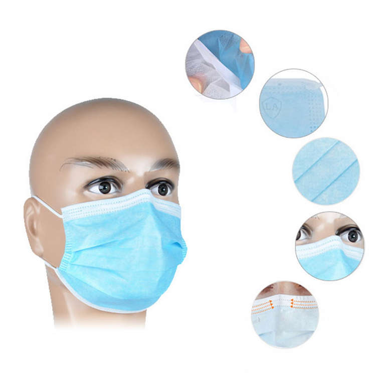 50Pcs Three Layers Masks Elastic Ear Loop Disposable Medical Dustproof Surgical