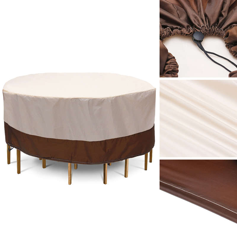 Waterproof Patio Furniture Round Cover Outdoor Table Chairs Bench Sofa Rain Dus