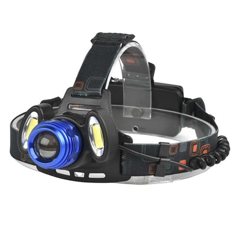 BIKIGHT 15000LM 3x T6 LED + COB Rechargeable Headlamp Rotate Zoom HeadLight Tor