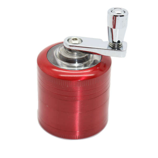 Aluminium 4 Layer 40mm Grinder Hand Crank Mill Crusher for Tobacco Herb Herbal