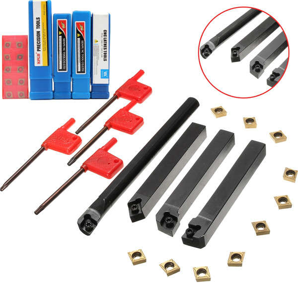 4pcs SCLCR/L SCMCN 12mm Lathe Boring Bar Turning Tool Holder With 10pcs CCMT09T