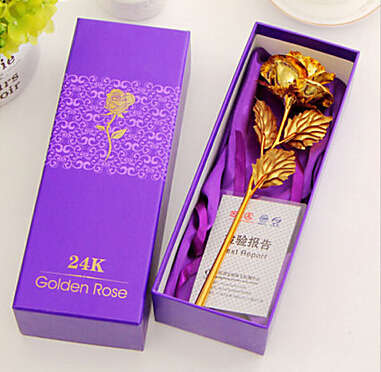 24K Gold Foil Golden Rose Valentine's Day Gift