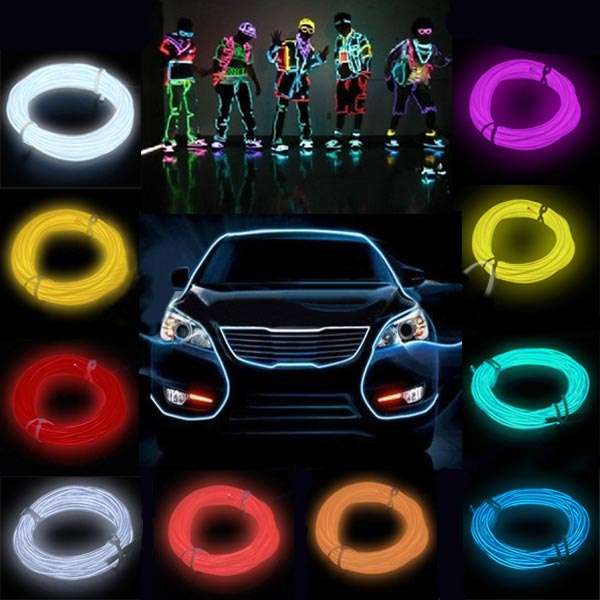 2M Flash Flexible Neon Light Glow El Strip Tube Wire Rope
