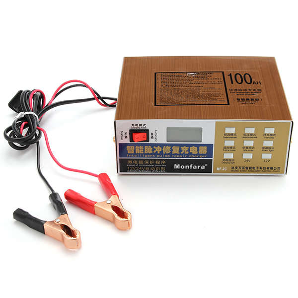 12V 24V 6AH-200AH Motorcycle Car Truck Digital Battery Charger With Pure Copper