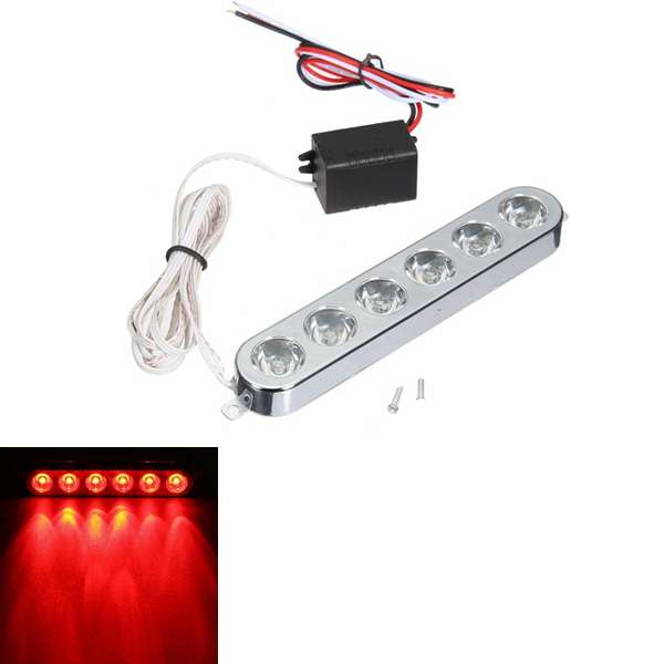 Universal 6 LED Motorcycle Brake Tail Strobe Light Flash Running Lamp For Dirt