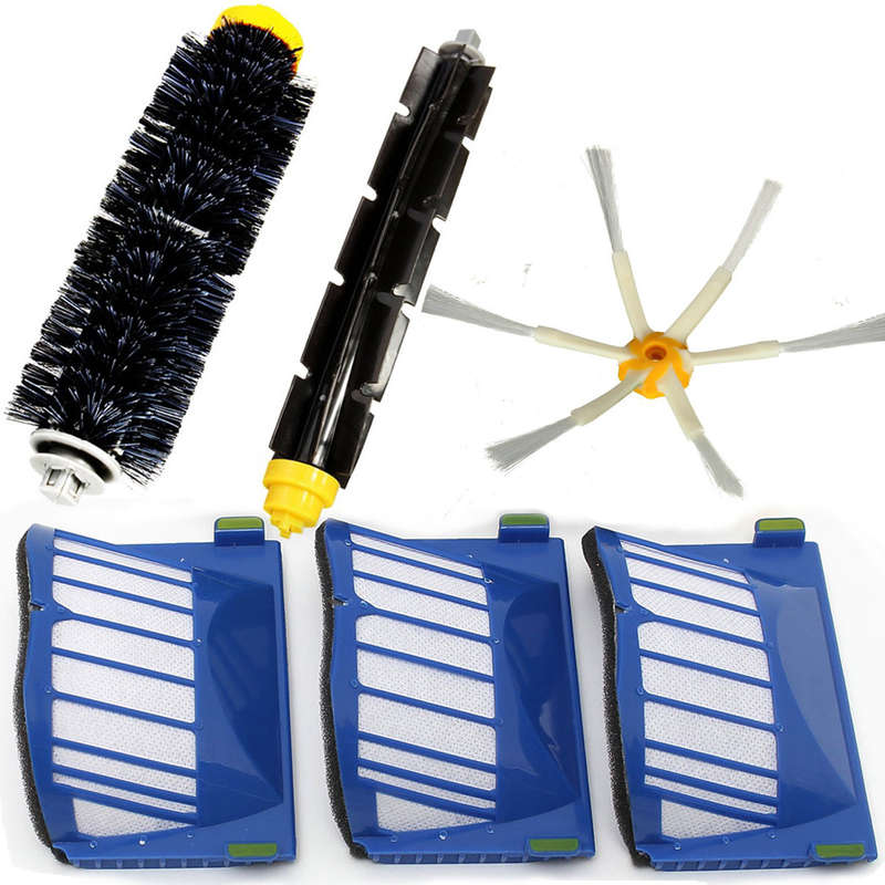 6Pcs Vacuum Cleaner Accessories Filters Brush Pack Kit For iRobot Roomba 600 Se