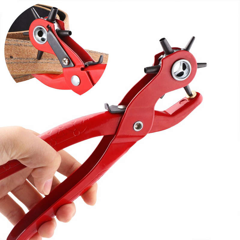 9'' Sewing Leather Belt Hole Puncher Pliers Hook Clamp 2/2.5/3/3.5/4/4.5MM Punc