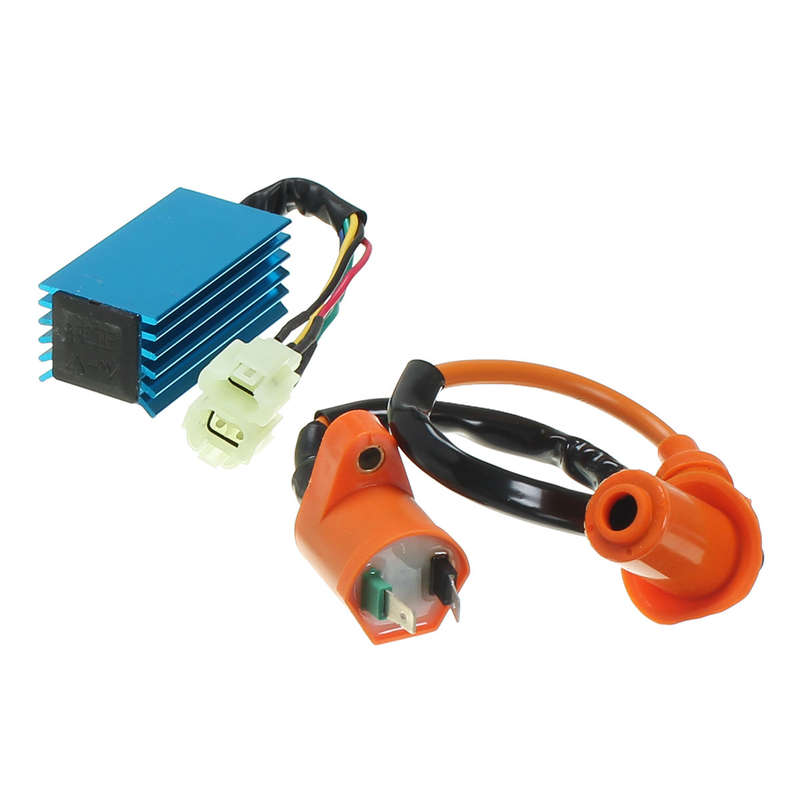 Ignition Coil with 6 Pin Racing performance AC CDI Box For Gy6 50cc 150cc Scoot