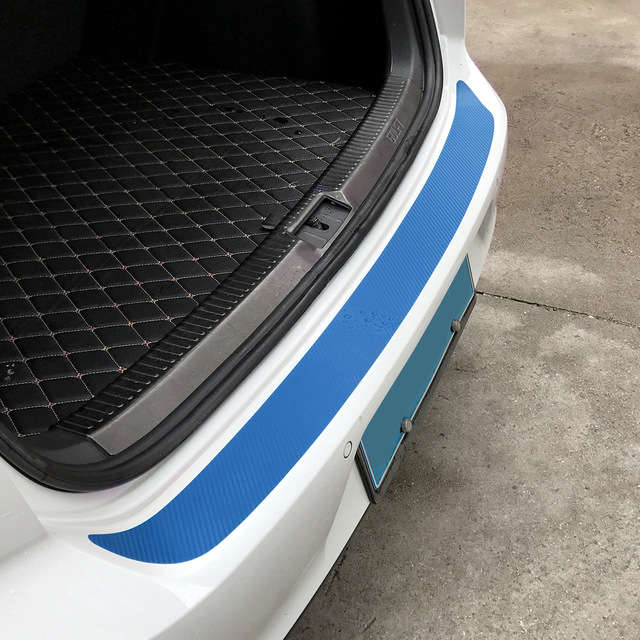 108X7.2cm Carbon Fiber Rear Bumper Car Stickers Protector Trim 7 Colors for VW