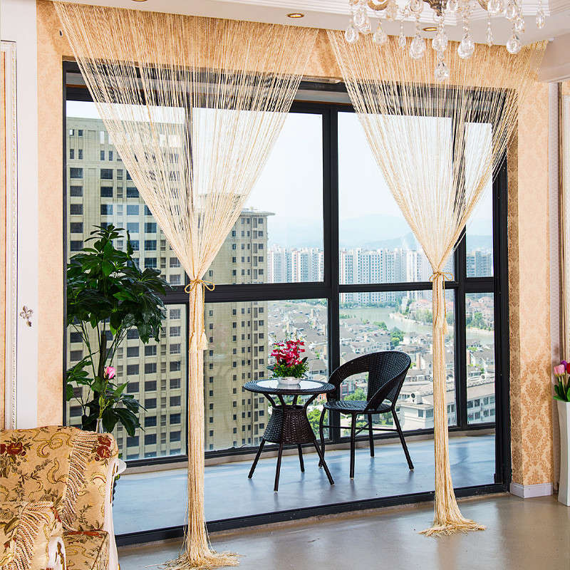 1.0x2.0m Glitter String Bead Door Curtain Panels Fly Screen & Room Divider Voil