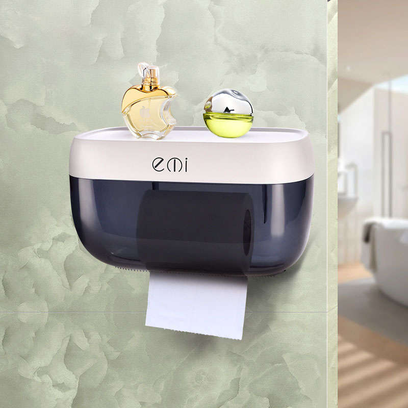 Wall-mounted Suction Tissue Box Dispenser Napkin Holder Box Paper Tray Roll Dra