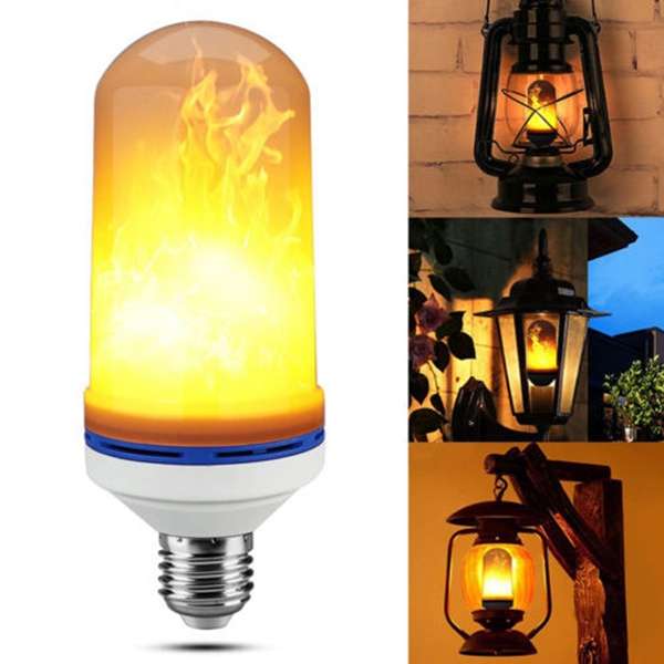 E27 1.8W SMD2835 105LEDs Warm White Flickering Mode Flame Effect Light Bulb AC8