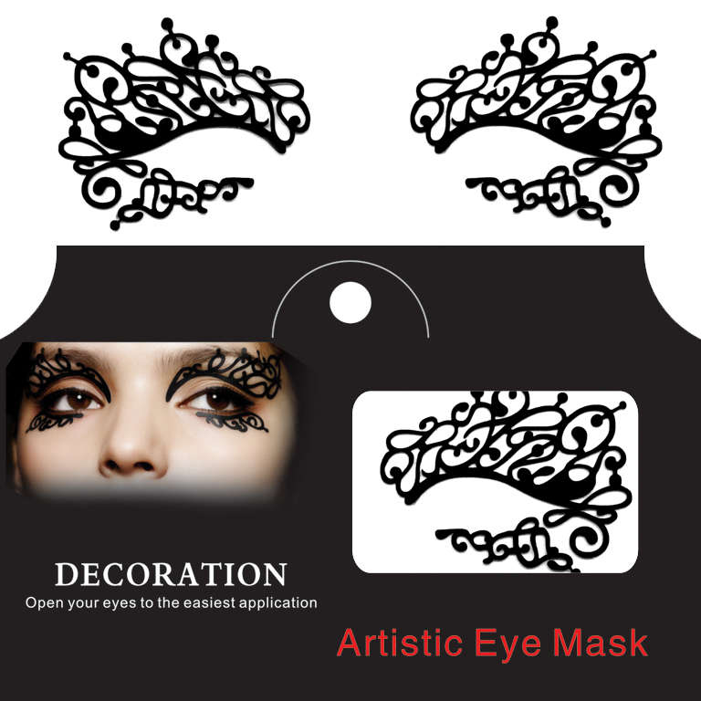 Halloween Squishy Eye Liner Sticker Lace Fretwork Papercut Face Tattoo Temporar