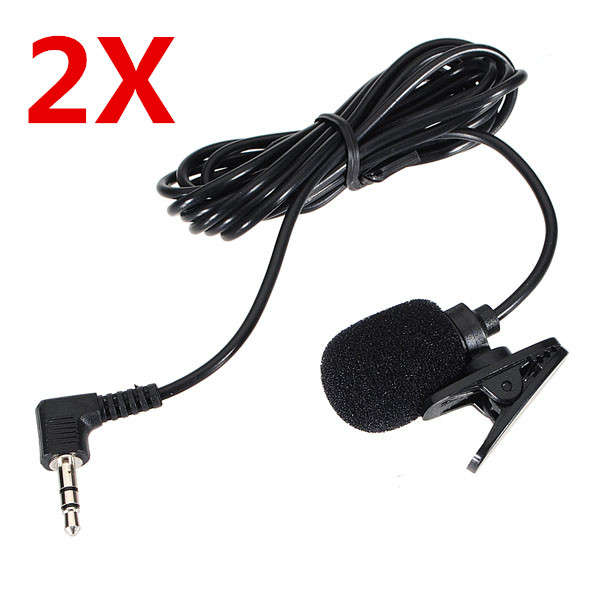 2X3.5mm Hands Free Clip On Mini Microphone For PC Laptop MSN