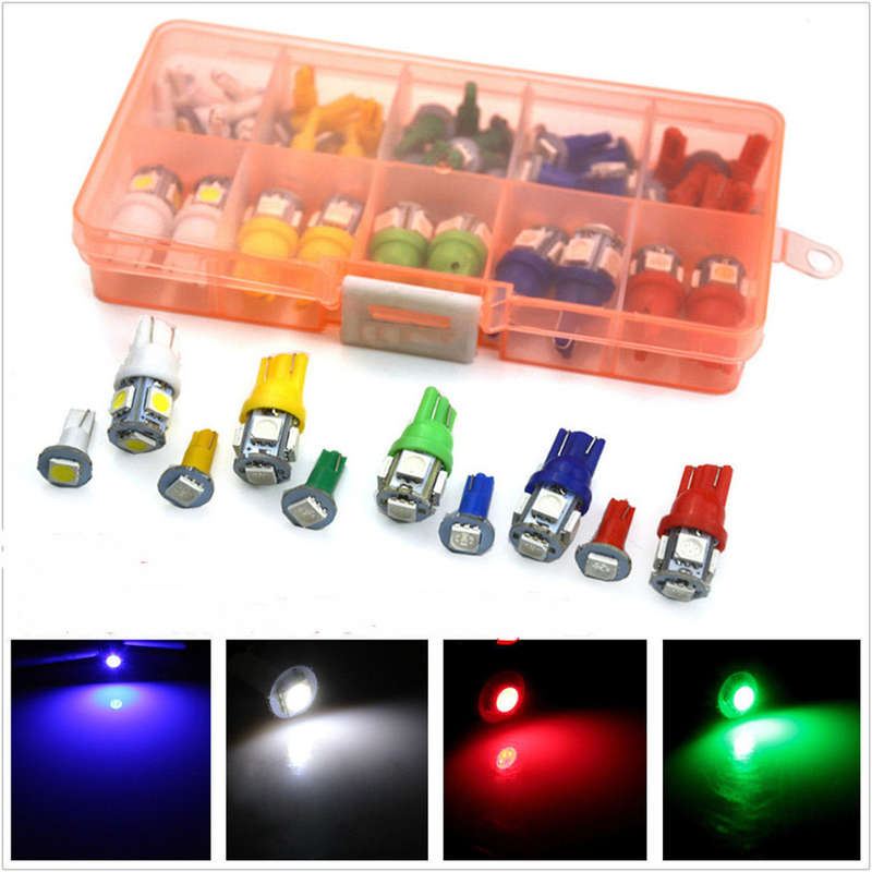 40Pcs 12V Car Motorcycle T5 T10 LED Instrument Panel Cluster Dash Lamp Mixed Bu