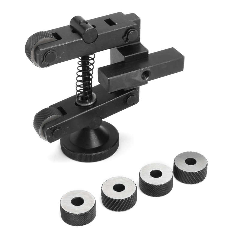 Knurling Knurler Tool Holder Linear Knurl Tool Lathe Adjustable Shank with 6pcs