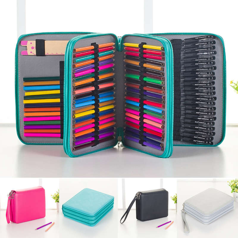 120 Slots Pencil Case Cosmetic Makeup Bag Storage Travel Zipper Pouch Student S